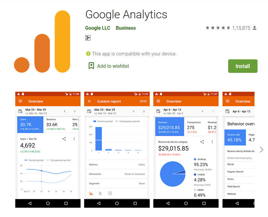 google analytics mobile session definition